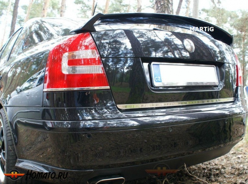 Накладка на нижнюю кромку крышки багажника для SKODA Octavia 2004+/2009+ : нержавеющая сталь, 1 часть (SD)