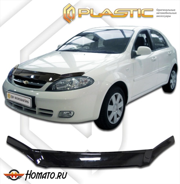 Дефлектор капота Chevrolet Lacetti хэтчбэк 2004 | черный