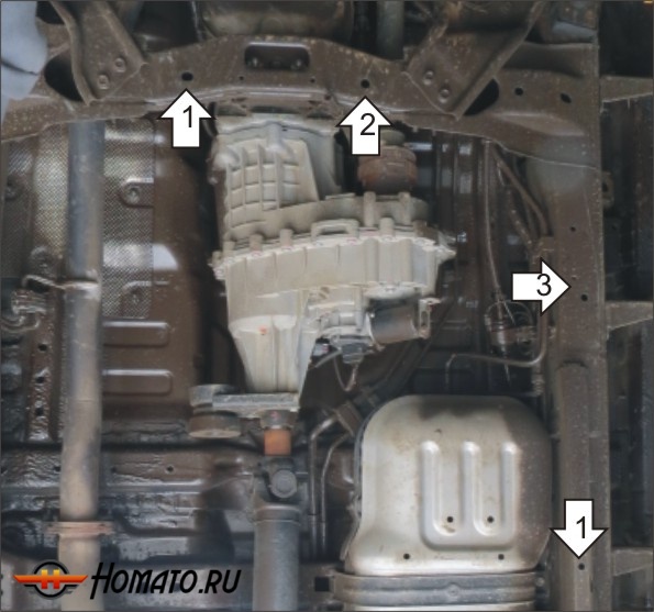 Защита картера Chevrolet TrailBlazer 2012-2015 | раздатка, 3 мм, сталь | MOTODOR | 13011