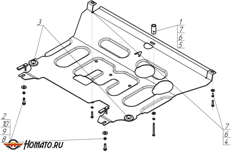 Защита картера KIA Rio X 2020-2022 | двигатель + КПП, 1,5 мм, сталь | АвтоСтандарт | 50912