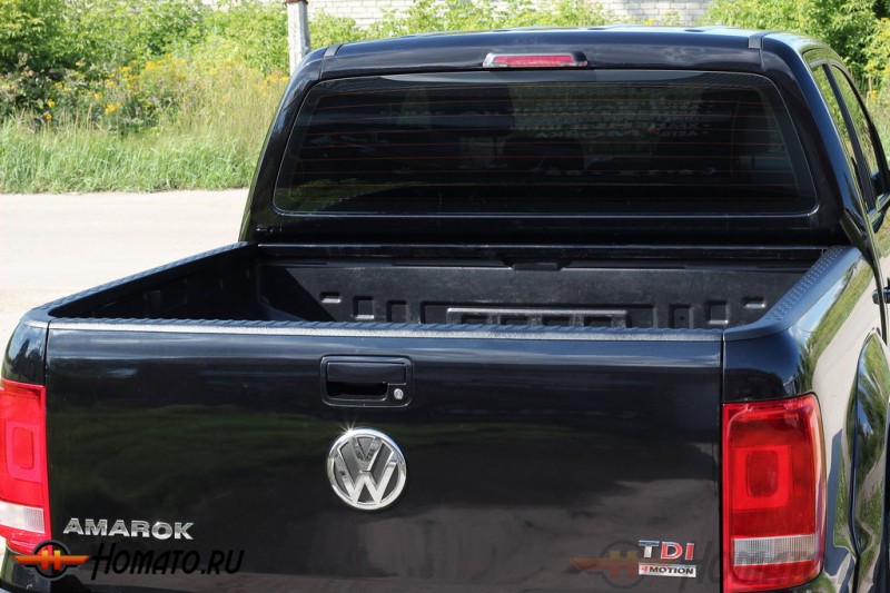 Комплект накладок на боковые борта и задний откидной борт со скотчем 3М для Volkswagen Amarok 2010+ | шагрень