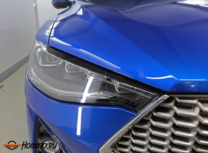 Накладки на фары для Хавал Ф7Х 2019-2024 | 2 штуки, декор