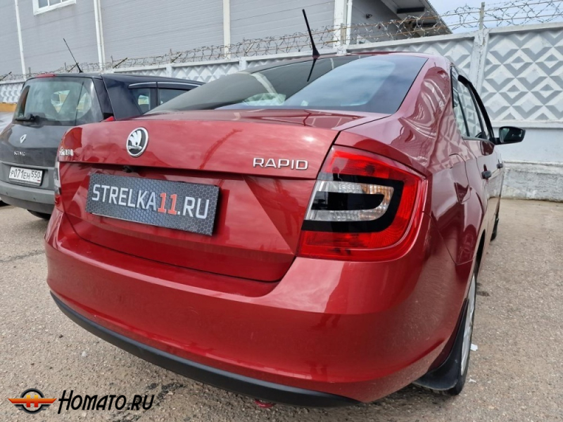 Накладки на задние фонари для Skoda Rapid 2012-2020 | 4 штуки, декор