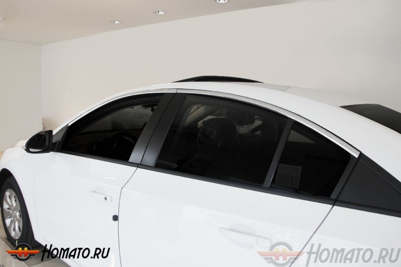 Верхние хром молдинги стекол для Chevrolet Cruze 2009-2015 (седан)
