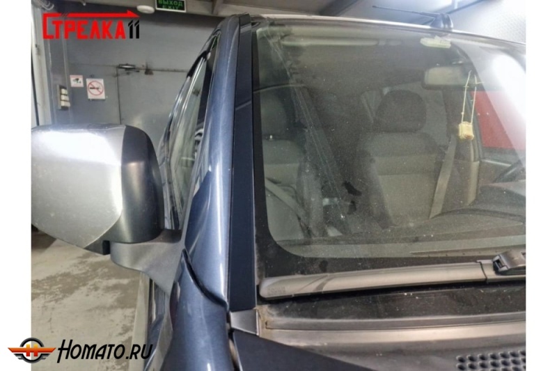 Премиум водостоки дефлекторы лобового стекла Митсубиси Л200 4 2007-2015