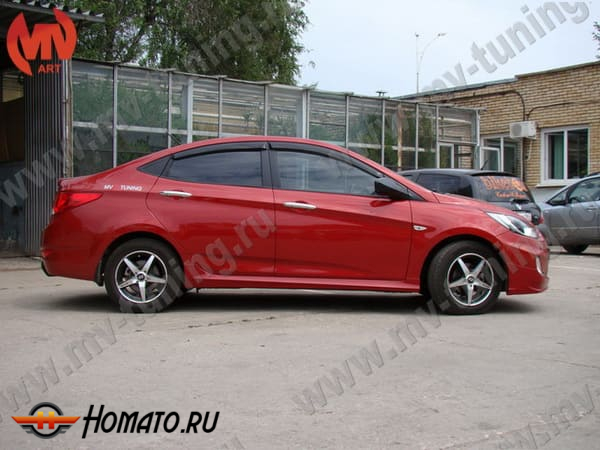 Обвес накладки на пороги Hyundai Solaris 2010-2016