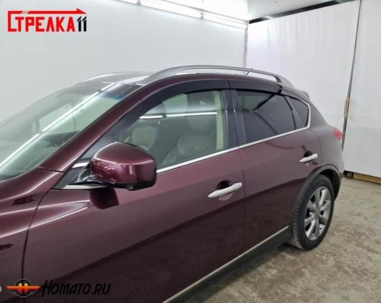 Дефлекторы Инфинити EX / QX50 2007-2018 | из 6 частей, премиум, плоские, 2D
