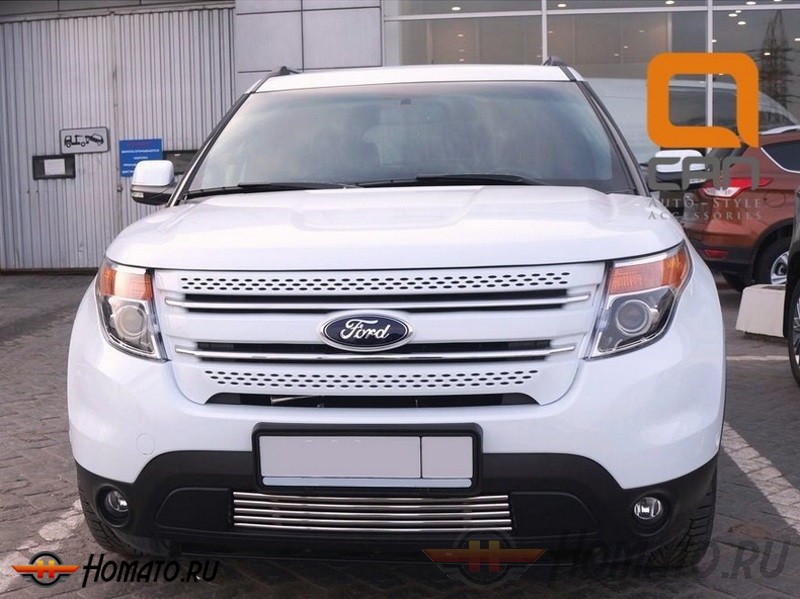Решетка переднего бампера нижняя d16 для Ford Explorer 2012+