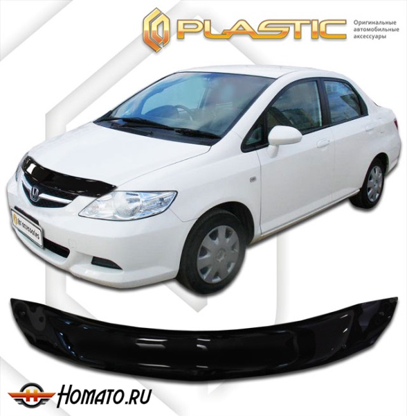 Дефлектор капота Honda Fit Aria 2005-2009 | черный