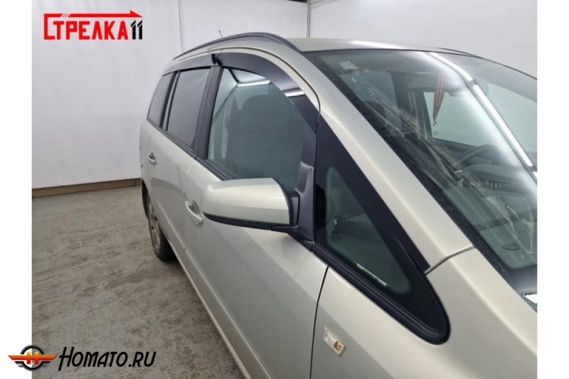 Дефлекторы Opel Zafira 2 2005-2014 | из 8 частей, премиум, плоские, 2D