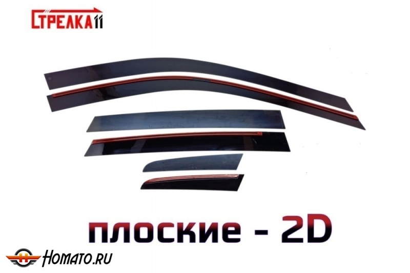 Дефлекторы Renault Scenic 2 (2003-2009) | из 6 частей, премиум, плоские, 2D