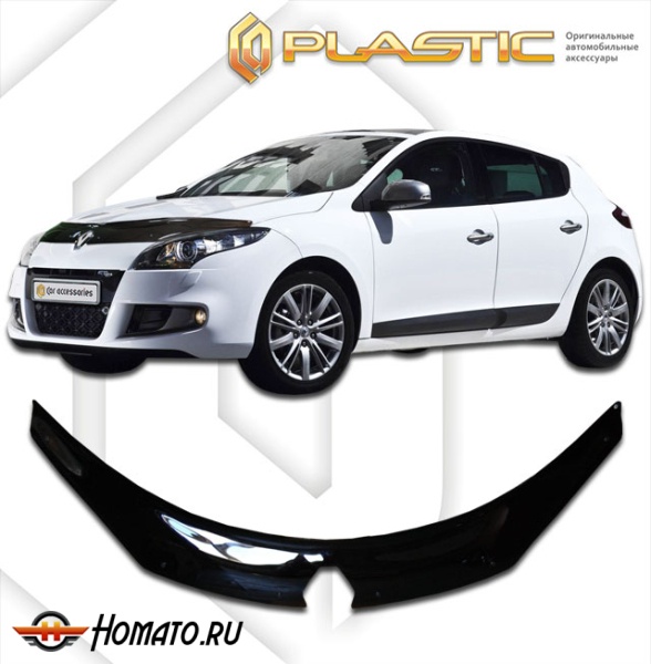 Дефлектор капота Renault Megane 3 2008-2014 | exclusive, черный