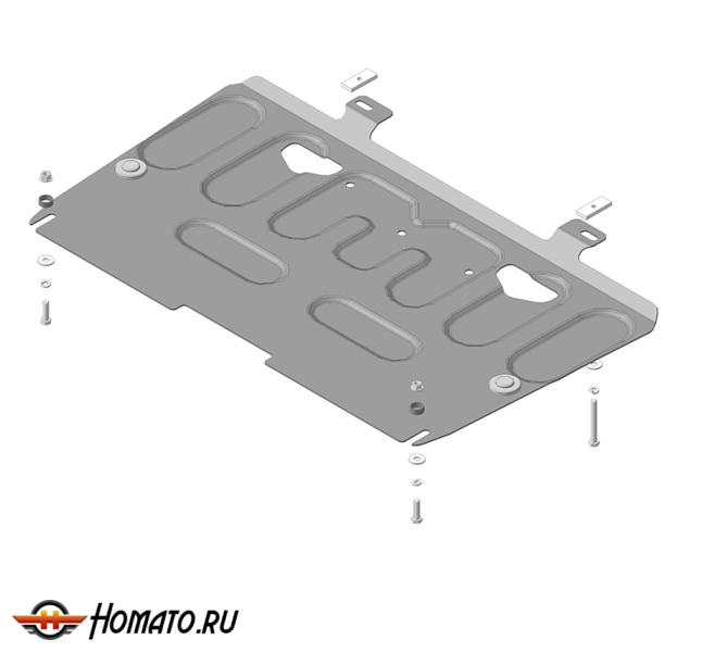 Защита картера Nissan Juke 2013-2019 | двигатель + КПП, 2 мм, сталь | MOTODOR | 71409