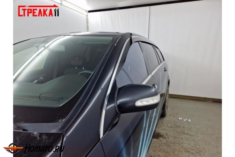 Дефлекторы Mercedes R-class (W251) 2005-2013 | премиум, плоские, 2D