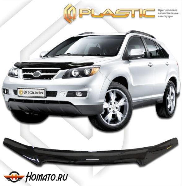 Дефлектор капота BYD S6 2011- | черный