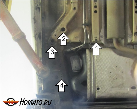 Защита картера Chevrolet Cruze 2009-2012 | топливные трубки, 2 мм, сталь | MOTODOR | 01527