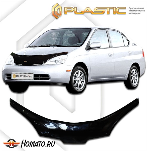 Дефлектор капота Toyota Prius 1 1997-2003 (NHW10, NHW11) | exclusive, черный