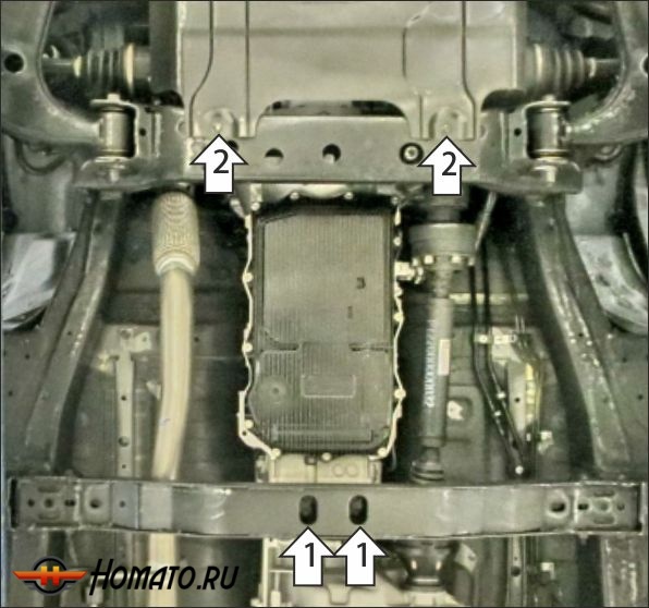 Защита картера Foton Tunland G7 2024- | КПП, 2 мм, сталь | MOTODOR | 77505