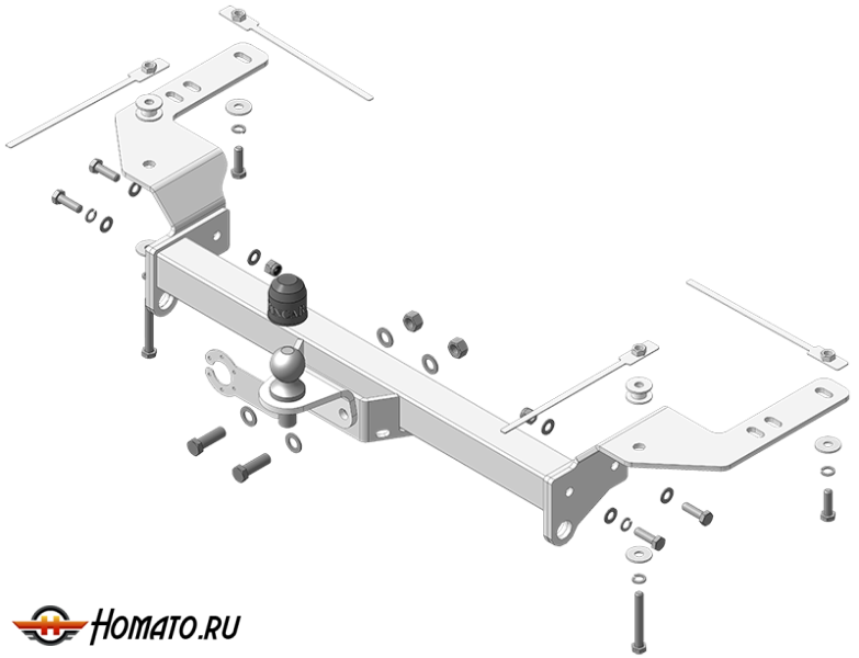 Фаркоп Lexus LX 570 2007-2012 | шар FE - оцинкованный, нагрузка 120/2000 | ZincaR | ZT101FE