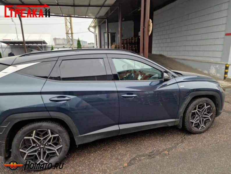Дефлекторы Hyundai Tucson (NX4) 2020+ короткая база | из 6 частей, премиум, плоские, 2D