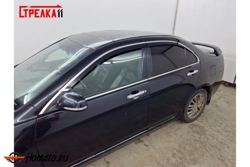 Дефлекторы Honda Accord 7 2003-2008 седан | премиум, плоские, 2D