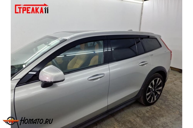 Дефлекторы Volvo V60 2018+ | из 6 частей, премиум, плоские, 2D