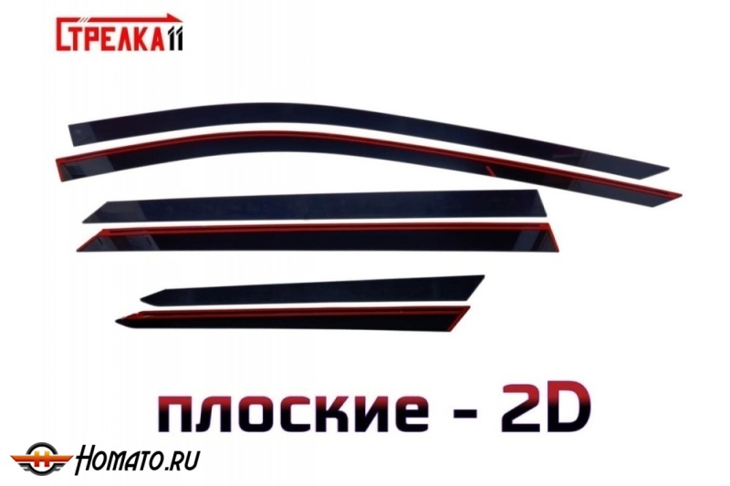 Дефлекторы OMODA C7 | из 6 частей, премиум, плоские, 2D