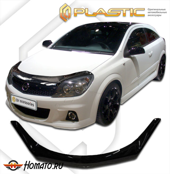 Дефлектор капота Opel Astra H (хэтчбек, седан, универсал, GTC) 2004-2011 (H) | черный