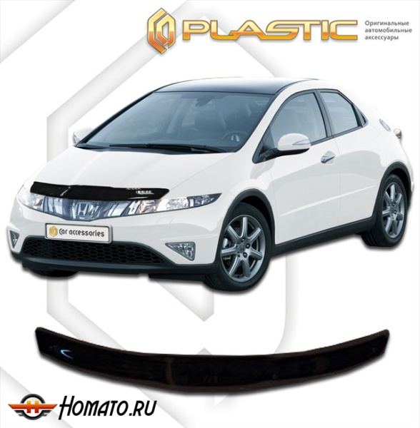 Дефлектор капота Honda Civic 5D 2007-2012 | черный