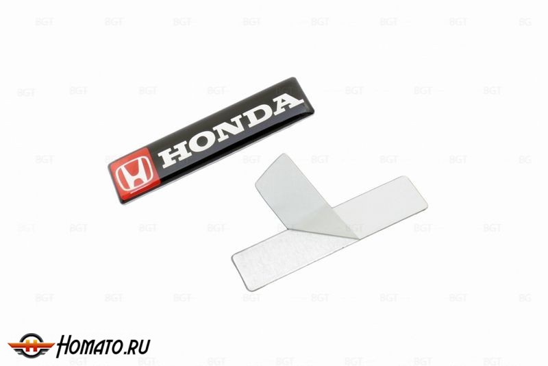 Шильд "Honda" Для Honda, Самоклеящийся, Цвет: Чёрный, 2 шт. «60mm*14mm»