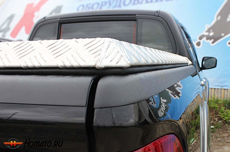 Комплект накладок на боковые борта и задний откидной борт со скотчем 3М для Mitsubishi L200 2014+ (15MY) | шагрень