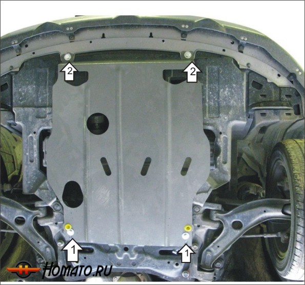 Защита картера Honda Airwave 2004-2008 | двигатель + КПП, 2 мм, сталь | MOTODOR | 00821