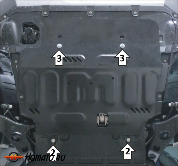 Защита картера Belgee X70 2024- | двигатель + КПП, 1,5 мм, сталь | АвтоСтандарт | 54203