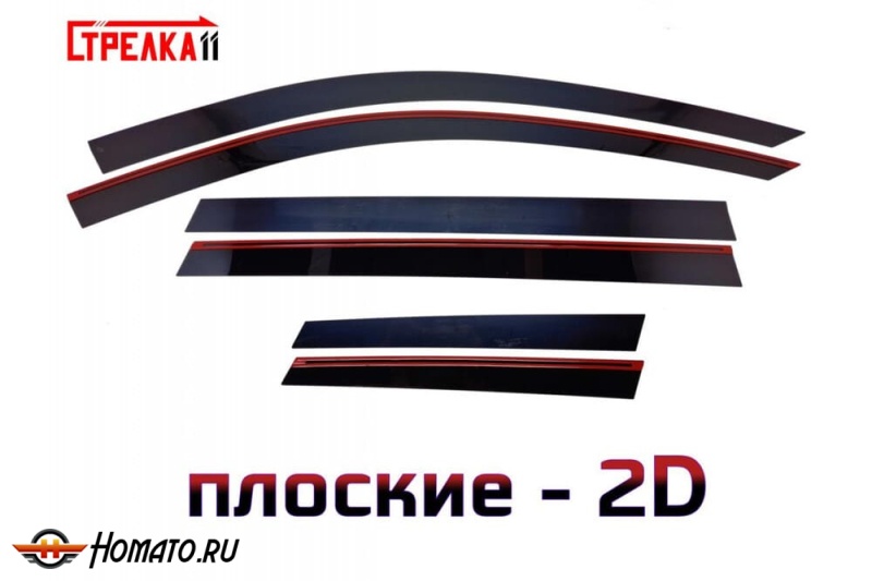 Дефлекторы Denza N9 2025+ | из 6 частей, премиум, плоские, 2D