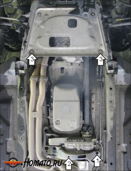 Защита картера BMW X3 (e83) 2004-2010 | КПП, 3 мм, сталь | MOTODOR | 10202