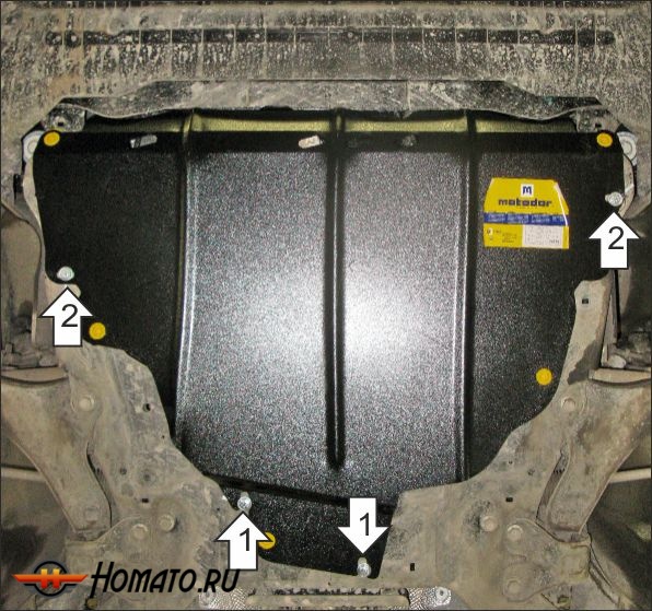 Защита картера Ford Galaxy 2006-2010 | двигатель + КПП, 2 мм, сталь | MOTODOR | 72602