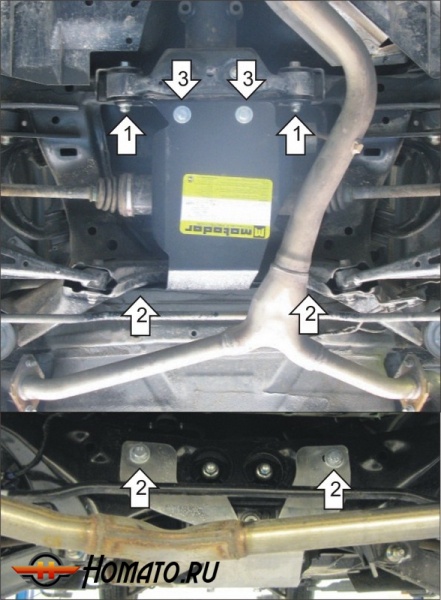 Защита картера Subaru Forester 2008-2013 | задний дифференциал, 3 мм, сталь | MOTODOR | 12201
