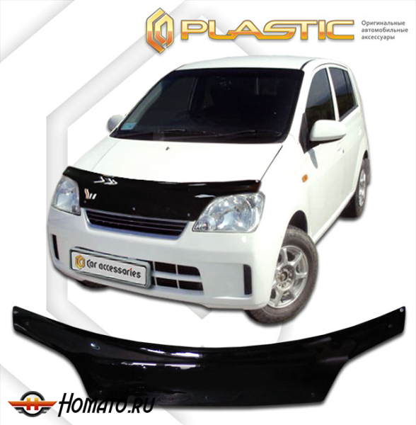Дефлектор капота Daihatsu Mira 2003-2007 (L250S, L250V, L260S,) | черный