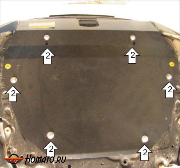 Защита картера Land Rover Freelander II 2006-2012 | двигатель + КПП, 3 мм, сталь | MOTODOR | 13202