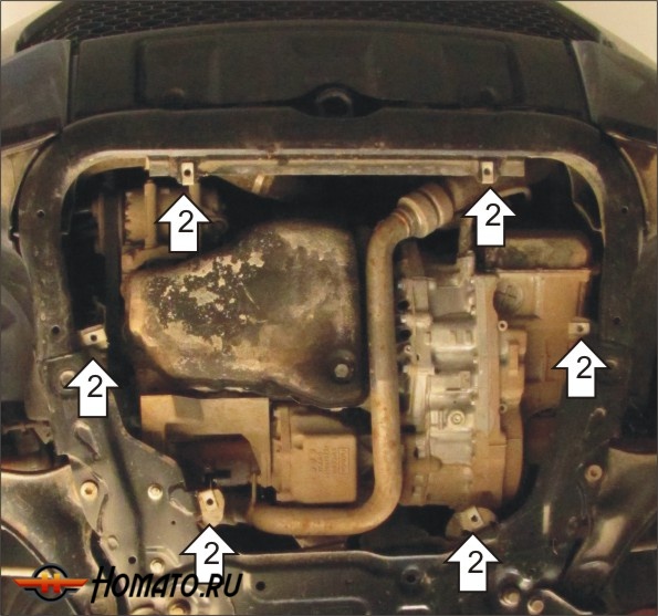 Защита картера Land Rover Freelander II 2012-2015 | двигатель + КПП, 3 мм, сталь | MOTODOR | 13202