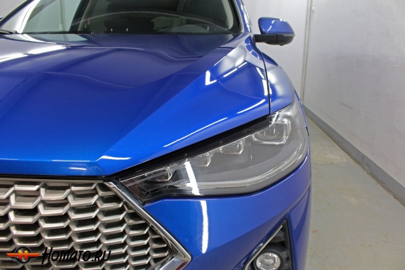 Накладки на фары для Хавал Ф7 2019-2024 | 2 штуки, декор