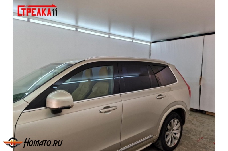 Дефлекторы Volvo XC90 2015+/2025+ | из 6 частей, премиум, плоские, 2D