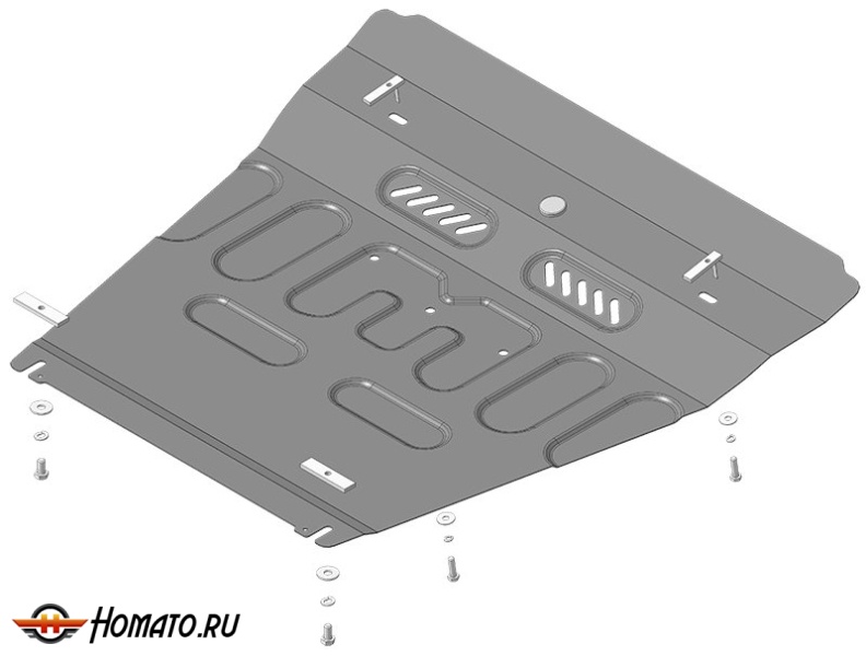 Защита картера Volvo XC90 2002-2015 | двигатель + КПП, 2 мм, сталь | MOTODOR | 72603