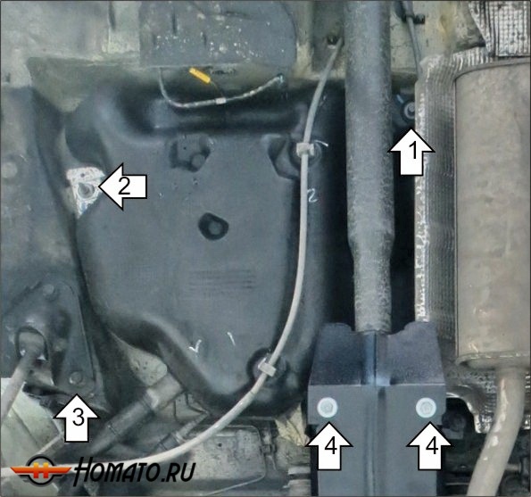 Защита картера Renault Duster 2012-2015 | топливный бак, 2 мм, сталь | MOTODOR | 71713