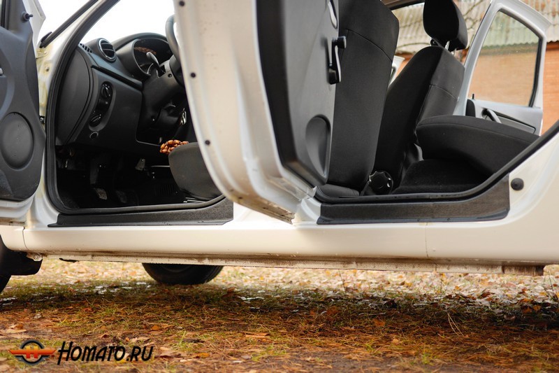 Накладки на пороги дверей для Lada Granta 2014+/2018+ (лифтбек) | шагрень