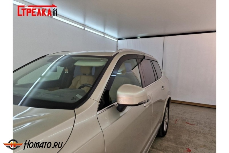 Дефлекторы Volvo XC90 2015+/2025+ | из 6 частей, премиум, плоские, 2D