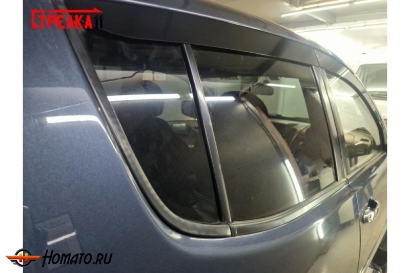 Дефлекторы Mitsubishi L200 2007-2015 | из 4 частей, премиум, плоские, 2D