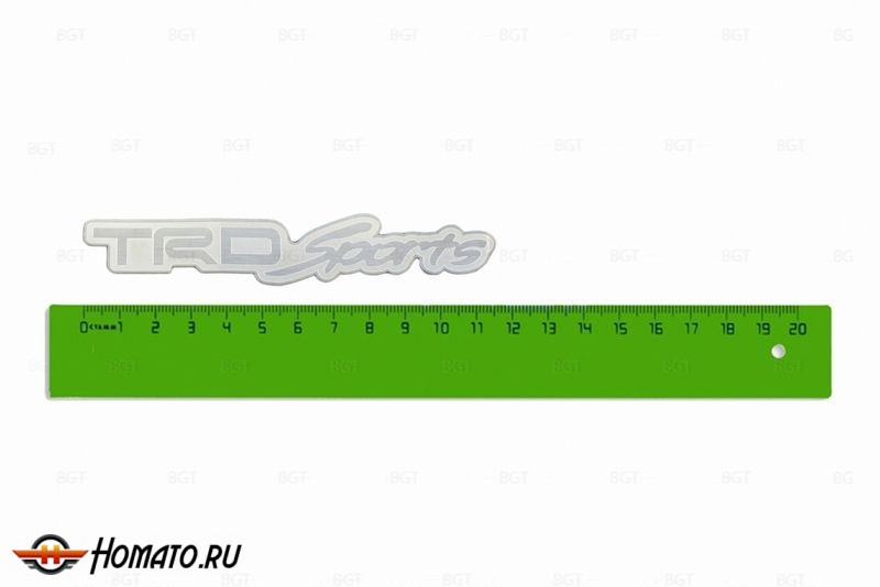Шильд "TRD Sports" Для Toyota, Самоклеящийся, Цвет: Хром, 1 шт.