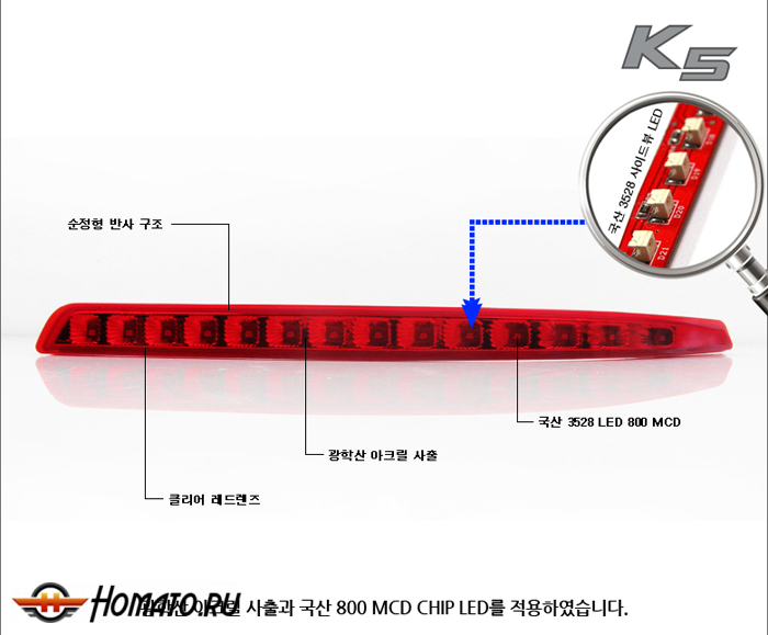 LED катафоты заднего бампера для KIA Optima K5 (2011-2015) | Корея