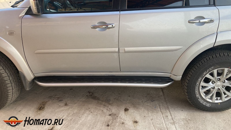 Пороги подножки Mitsubishi Pajero Sport 2 2008-2017 | алюминиевые или нержавеющие